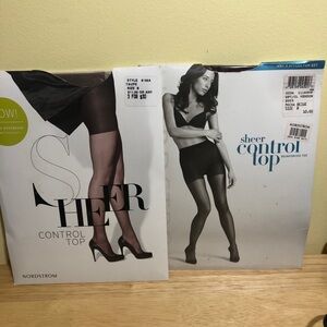 Nordstrom Sheer Pantyhose Control Top LOT OF 2 SIZE B